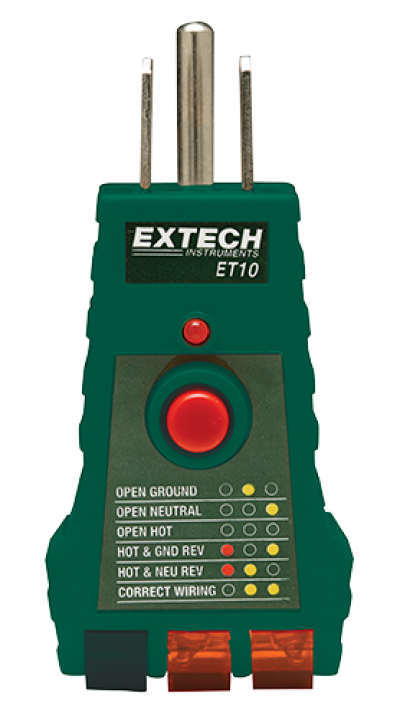 Extech ET10 GFCI Receptacle Tester