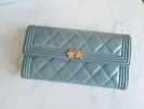 (SOLD) Chanel Boy Long Wallet Blue GHW Chanel