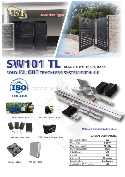 SW101TL TRACKLESS AUTOGATE SYSTEM