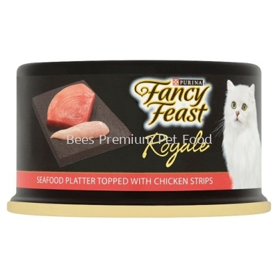 Fancy Feast Royale Seafood Platter Topped with Chicken Strips Cat Food 85g