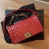 Chanel Boy Old Medium Red Calfskin GHW Chanel