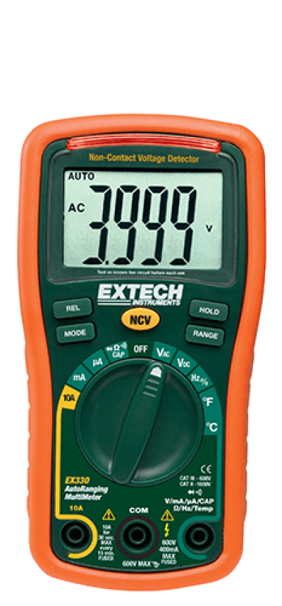 Extech EX330 12 Function Mini MultiMeter + Non-Contact Voltage Detector