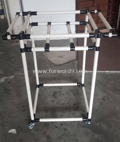 ABS Ivory Pipe & Joint 2 Tier Trolley with Dual Handle 