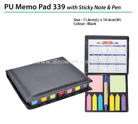 PU Memo Pad 339 with Sticky Note & Pen