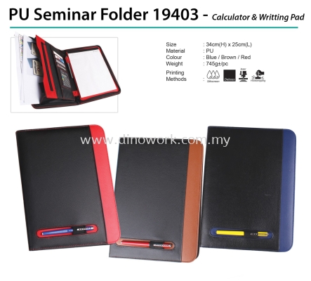 PU Seminar Folder 19403 - Calculator & Writting Pad