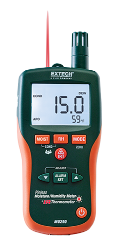 Extech MO290 Pinless Moisture Psychrometer + IR