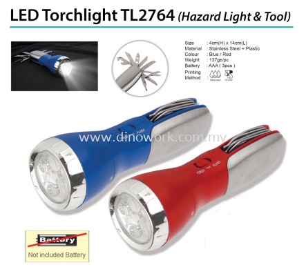 LED Torchlight TL2764 with Hazard Light & Tool