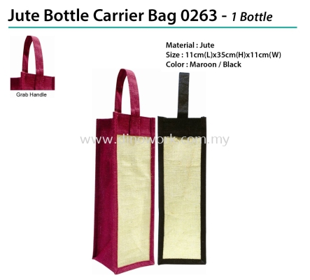 Jute Bottle Carrier Bag 0263 - 1 Bottle