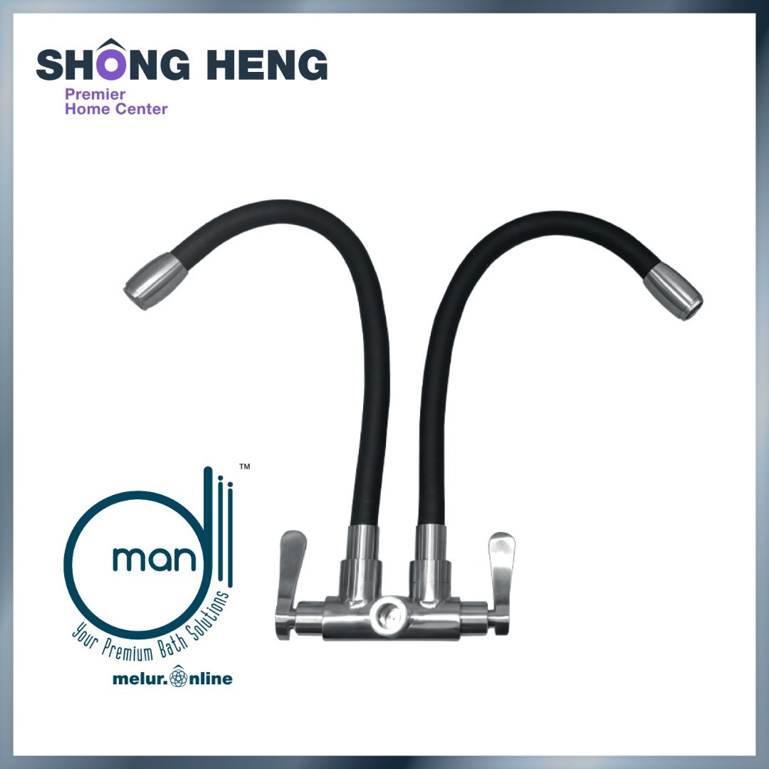 WALL SINK TAP- DOUBLE/ FLEXI