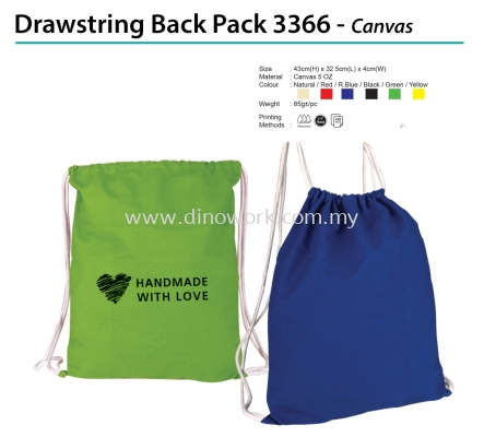 Drawstring Back Pack 3366 - Canvas