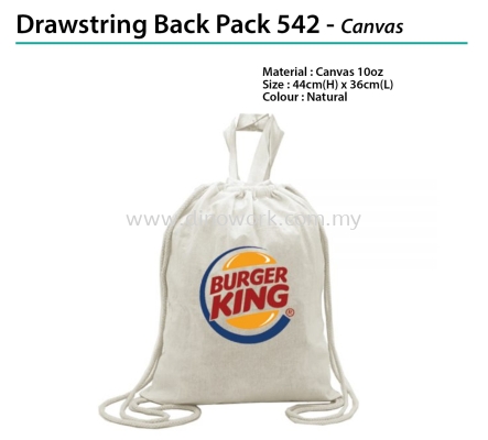 Drawstring Back Pack 542 - Canvas