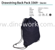 Drawstring Back Pack 3369 - Denim Drawstring Backpack Bag Series