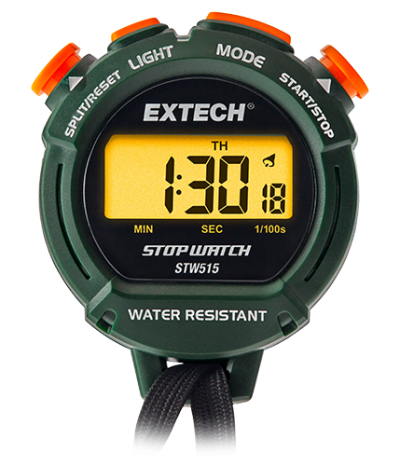 Extech STW515 Stopwatch/Clock with Backlit Display