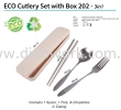 ECO Cutlery Set with Box 202 - 3in1 Cutlery / Straw Set Household