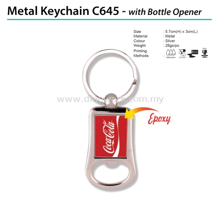 Metal Keychain C645 with Bottle Opener