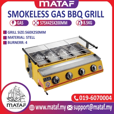 Smokeless Gas Bbq Grill (4 Burners)