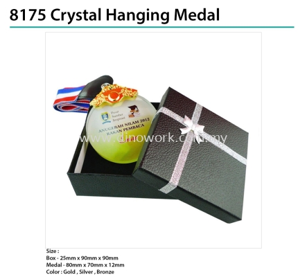 Crystal Hanging Medal 8175