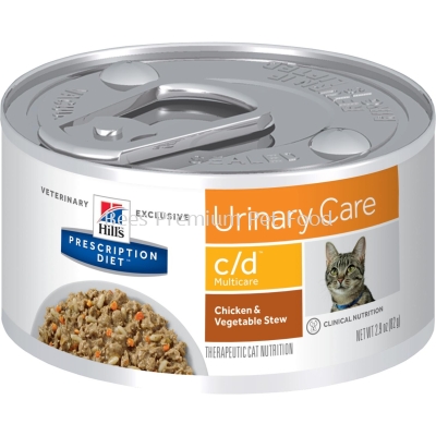 Hill's Prescription Diet c/d Feline CAN Food (Chicken &Vegetable Stew) 82g