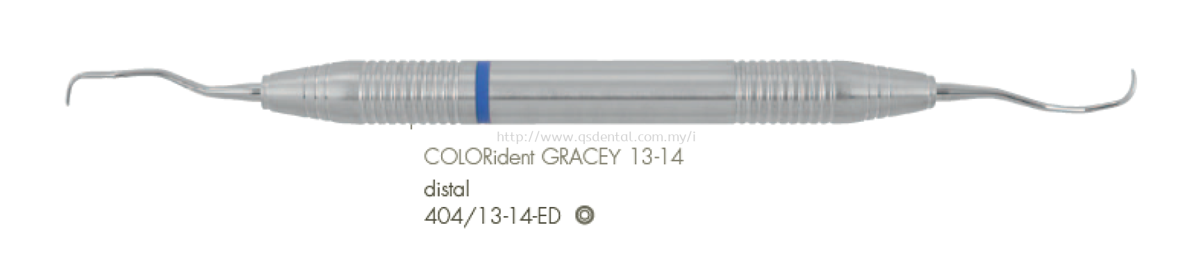  404/13-14-ED 10mm Handle With COLORident Distal No.13-14 Gracey Curettes