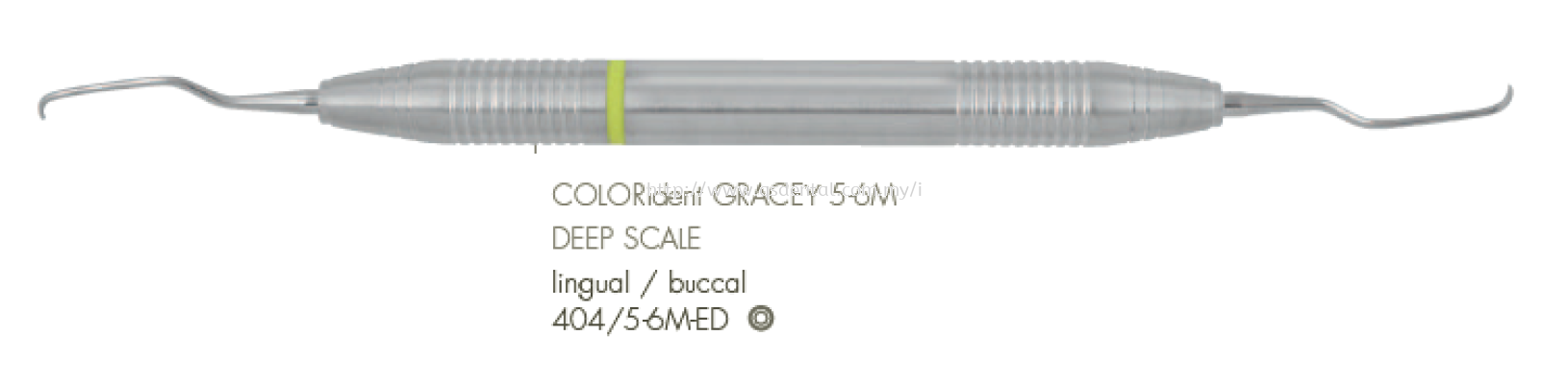 404/5-6M-ED 10mm Handle With COLORident Deep Scale Lingual / Buccal No.5-6M Gracey Curettes