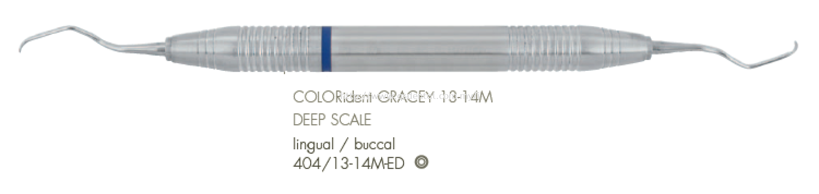 404/13-14M-ED 10mm Handle With COLORident Deep Scale Lingual / Buccal No.13-14M Gracey Curettes