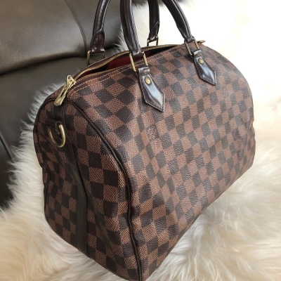 (SOLD) Louis Vuitton Damier Ebene Speedy Bandouliere 30 (With Strap)