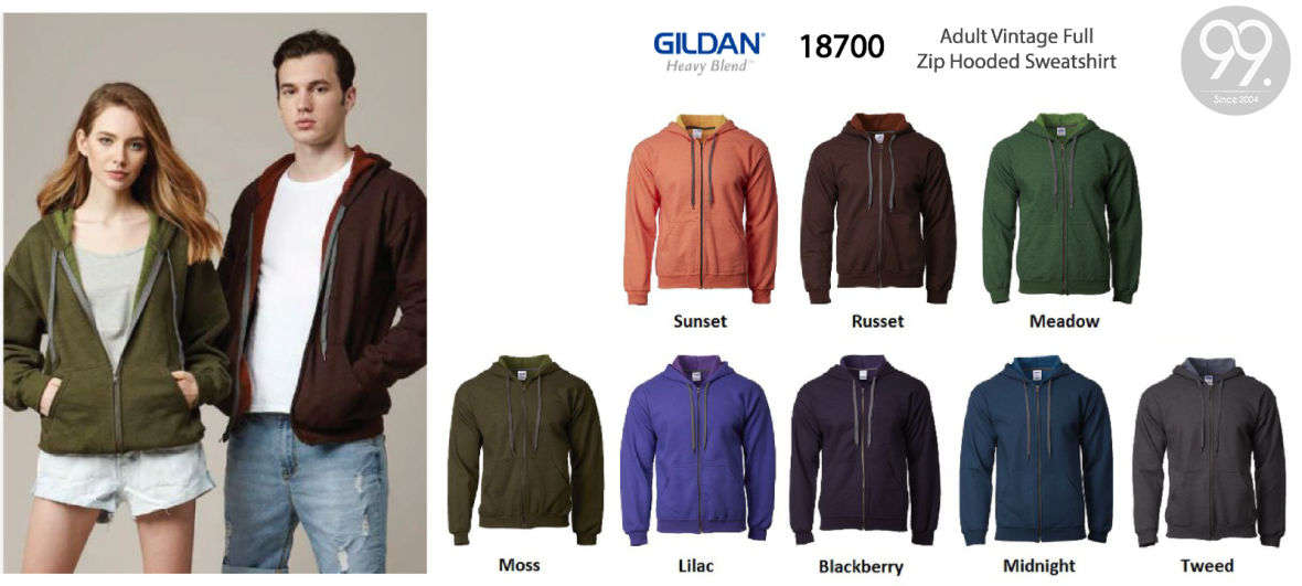 Gildan Adult Vintage Full Zip Hooded (18700) Jacket Apparel Ready Make  Products Selangor, Malaysia, Kuala Lumpur (KL), Kajang Uniform,  Manufacturer, Supplier, Supply | 99 Uniform Factory Sdn Bhd