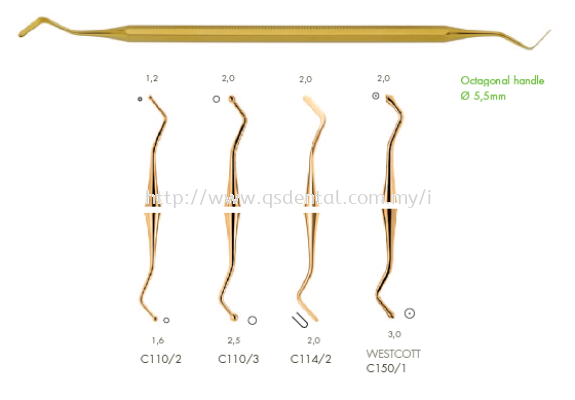 5.5mm Octagonal Handle COMPO-Fill Titanium Coating Filling Instrument 