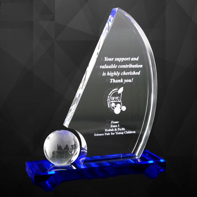 9058 Exclusive Crystal Globe Plaques