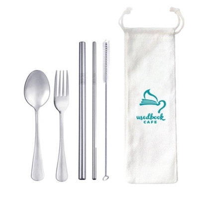 5-in-1 304 Stainless Steel Straw and Cutlery Set - MS 1010