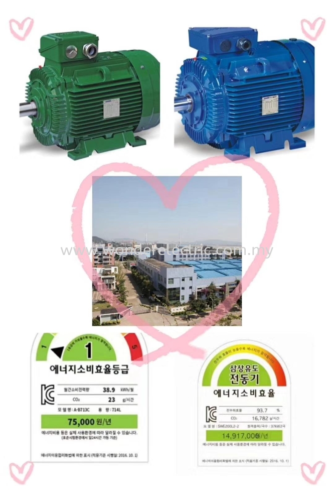 WONDER IE3 High Efficiency Motor certified in KOREA