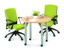 Round discussion table with pole leg and wheels Discussion table