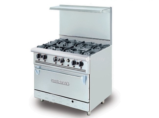 STAINLESS STEEL DELUXE RANGE OVEN WITH OPEN BURNER (DRO6H)