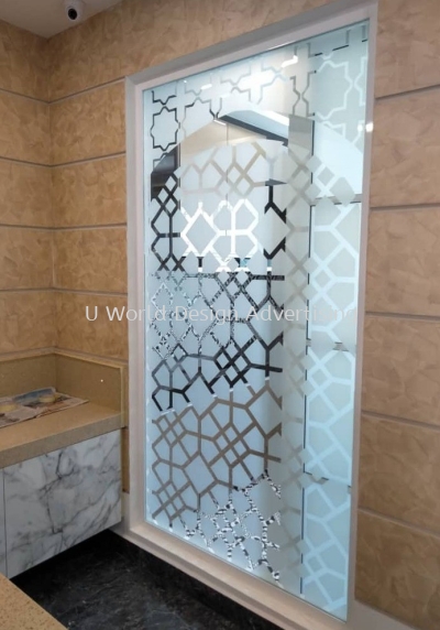 Glass Door Window Frosted Sticker | Cut Out Pattern | Translucent Partial Semi Opaque | Manufacture Supply Design Install | Malaysia