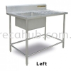 SINGLE BOWL SINK TABLE LEFT SINK  STAINLESS STEEL FABRICATION 