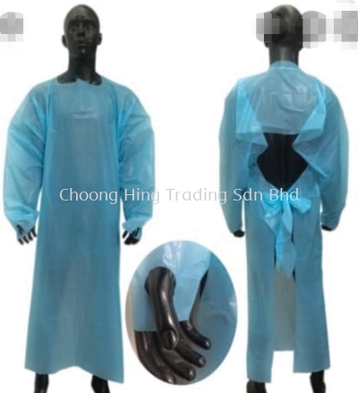 DISPOSABLE PLASTIC PE GOWN (LONG SLEEVE)