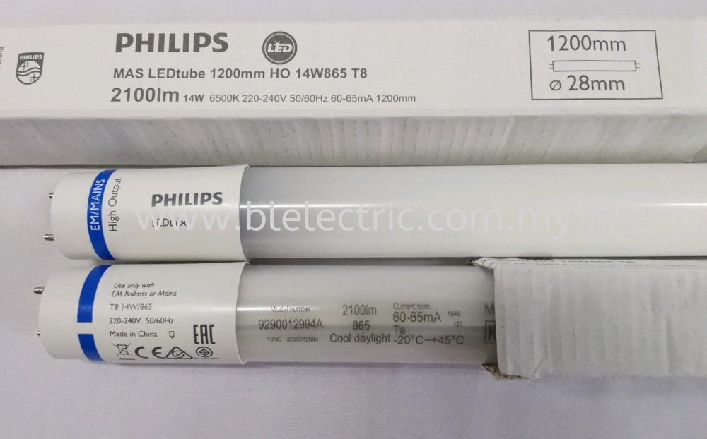 Philips Mas LED HO 14W865 T8 Tube LED Products Wholesaler, Supplier, Supply, Supplies ~ B & L Electric Bhd