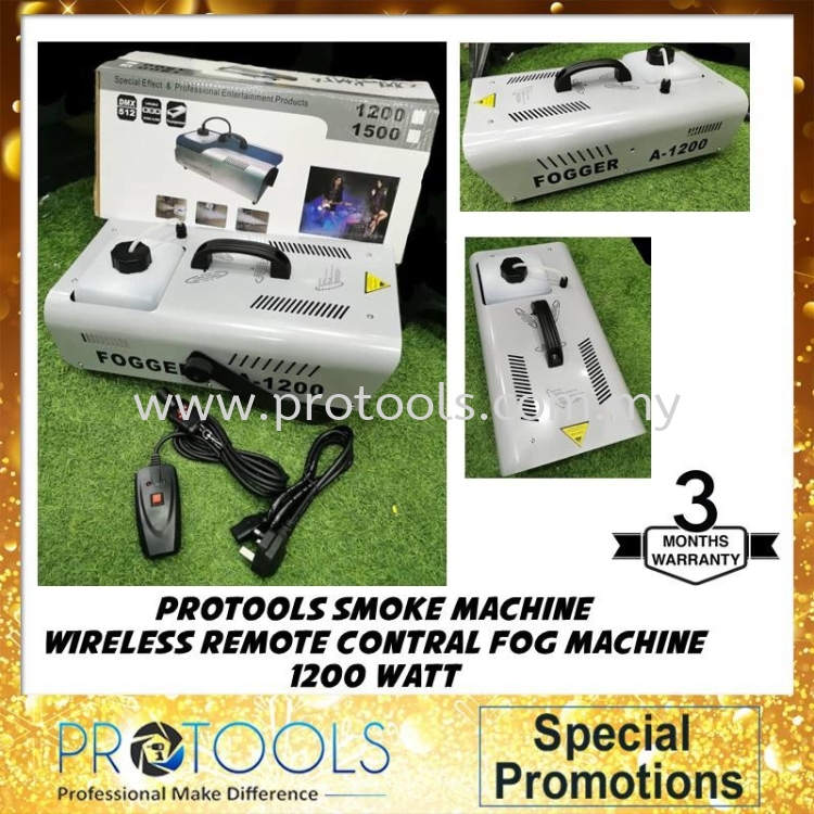 PROTOOLS Smoke Machine Wireless Remote Contral Fog Machine 1200 Watt