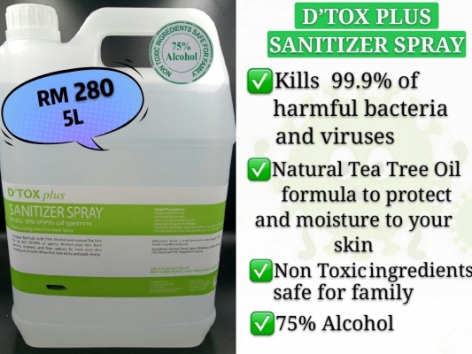 D'TOX PLUS SANITIZER SPRAY 5L