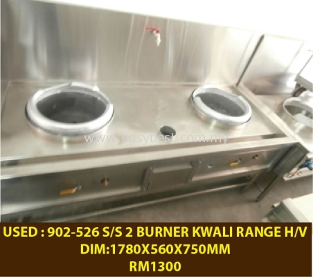 USED : 902-526 S/S 2 BURNER KWALI RANGE H/V