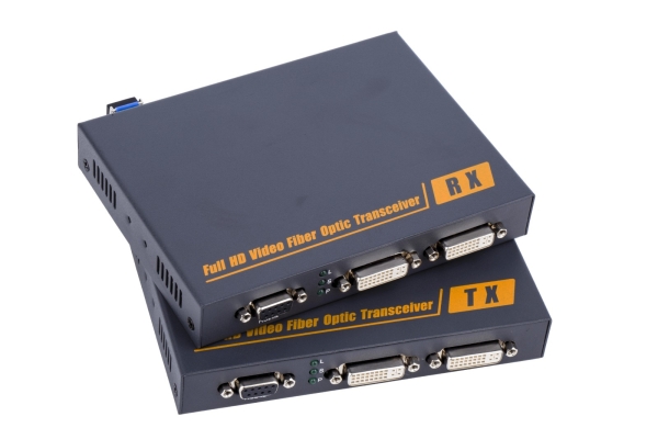 DVI & RS-232 Over Fiber Optic Extender