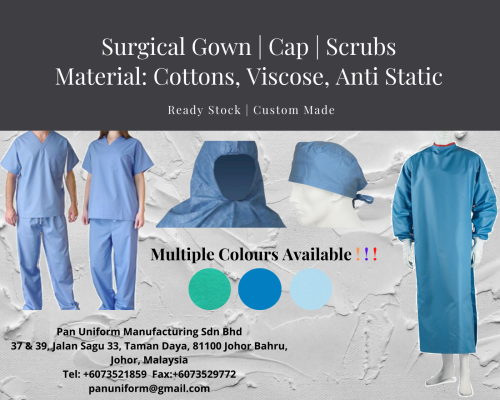 Customised Surgical Gown, Cap, Scrubs