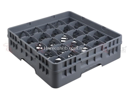 25 COMPARTMENT GLASS RACK WITH FULL DROP EXTENDER