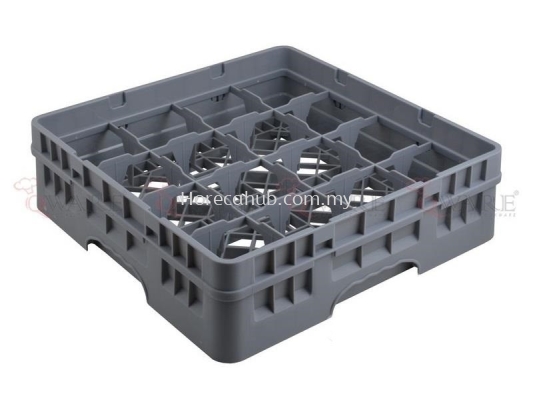 16 COMPARTMENT GLASS RACK WITH FULL DROP EXTENDER