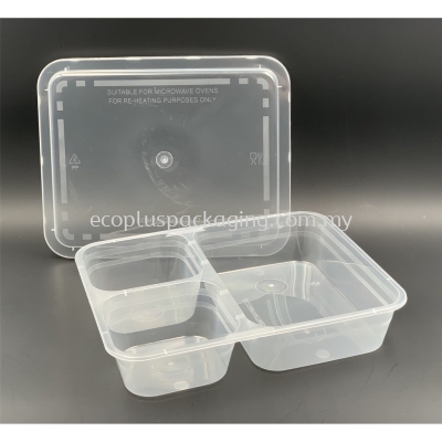 1200TC - 3 Compartment Rectangle Container with Lid