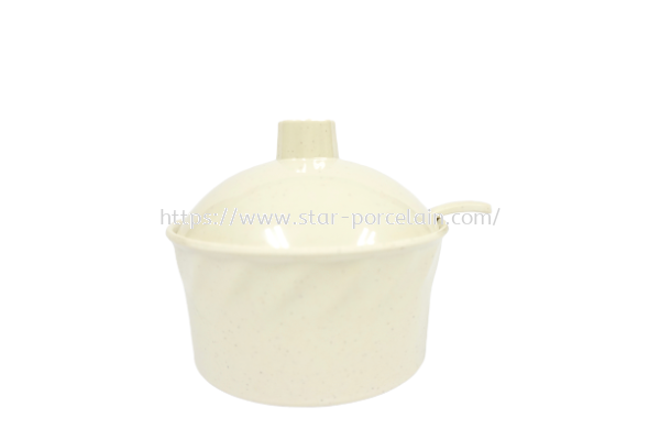 4.5'' WAVE SUGAR POT W/SPOON