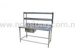 Single Bowl Sink Table C/W 2 Tier Overshelf Stainless Steel Sink Stainless Steel Fabrication