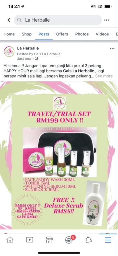 Travel/trial set with Free Deluxe Scrub (np Rm330)