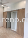 Customize built in wardrobe in PJ Selangor Malaysia #plywood #melamine  #veneer #spray paint #laminate #customize #sliding door #anti jump #glass door #swing door #built in #nyatoh #oak #aluminium door #carcass Wardrobe Design