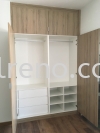 Customize built in wardrobe in PJ Selangor Malaysia #plywood #melamine  #veneer #spray paint #laminate #customize #sliding door #anti jump #glass door #swing door #built in #nyatoh #oak #aluminium door #carcass Built in Wardrobe Design Carpentry Works